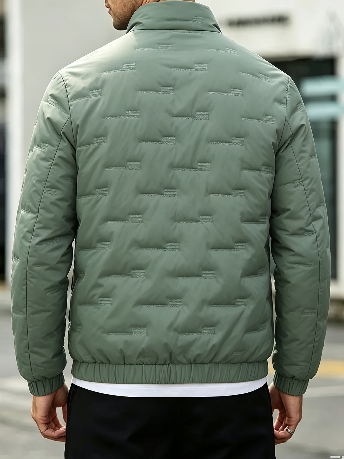 Men's Casual Stand Collar Thickened Outer Jacket for Fall Winter
