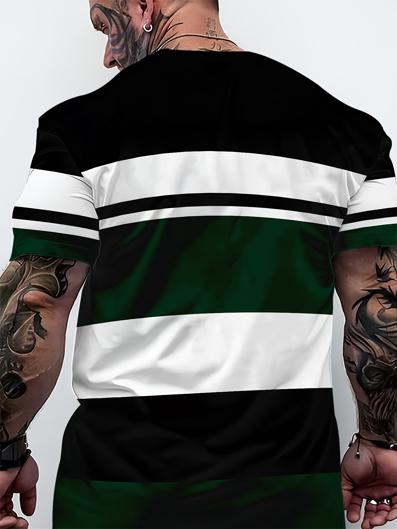 Men'S 3D Digital Print Short Sleeve T-Shirt - Breathable Round Neck, Non-See-Through, Lightweight Comfortable, Casual Style with Eagle Logo, Perfect for All Seasons, Versatile Clothing Stylish Graphic Tee Comfortable Fi