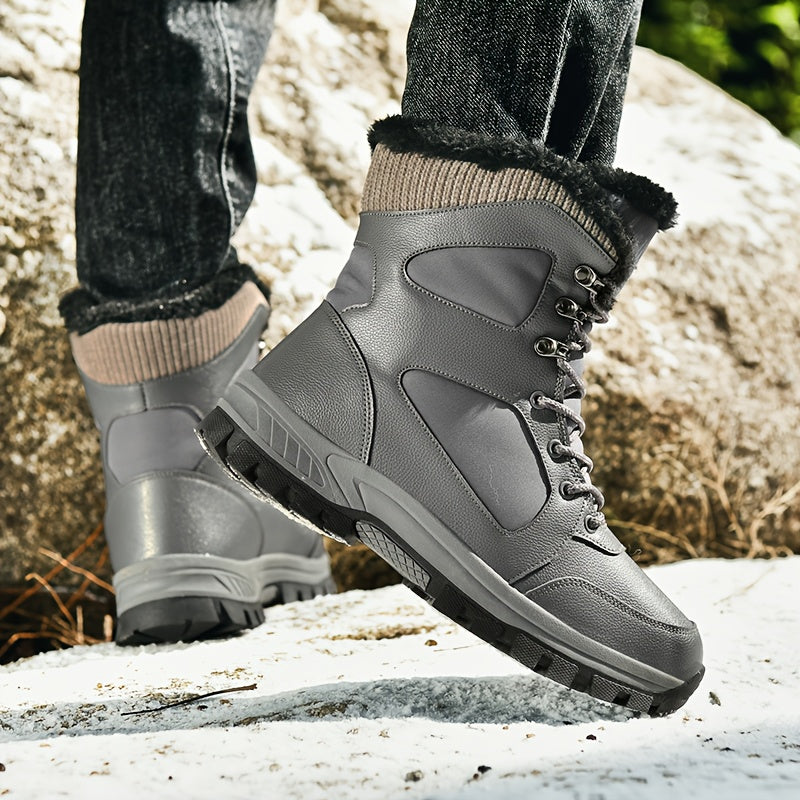 Winter Couple Hiking Boots, Women'S Snow Boots with Plush Lining - Non-Slip Rubber Sole, Suitable for Outdoor Activities Such As Mountaineering, Hunting, And Trekking, Hiking Gear for Men, Men'S Snow Boots, Men'S Winter Shoe,