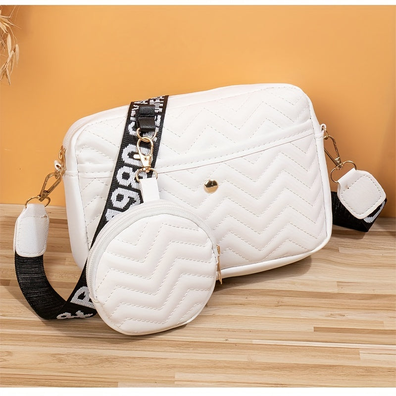 Women's Bag Small Square Bag New Korean Version Shoulder Crossbody Bag Two-piece Set