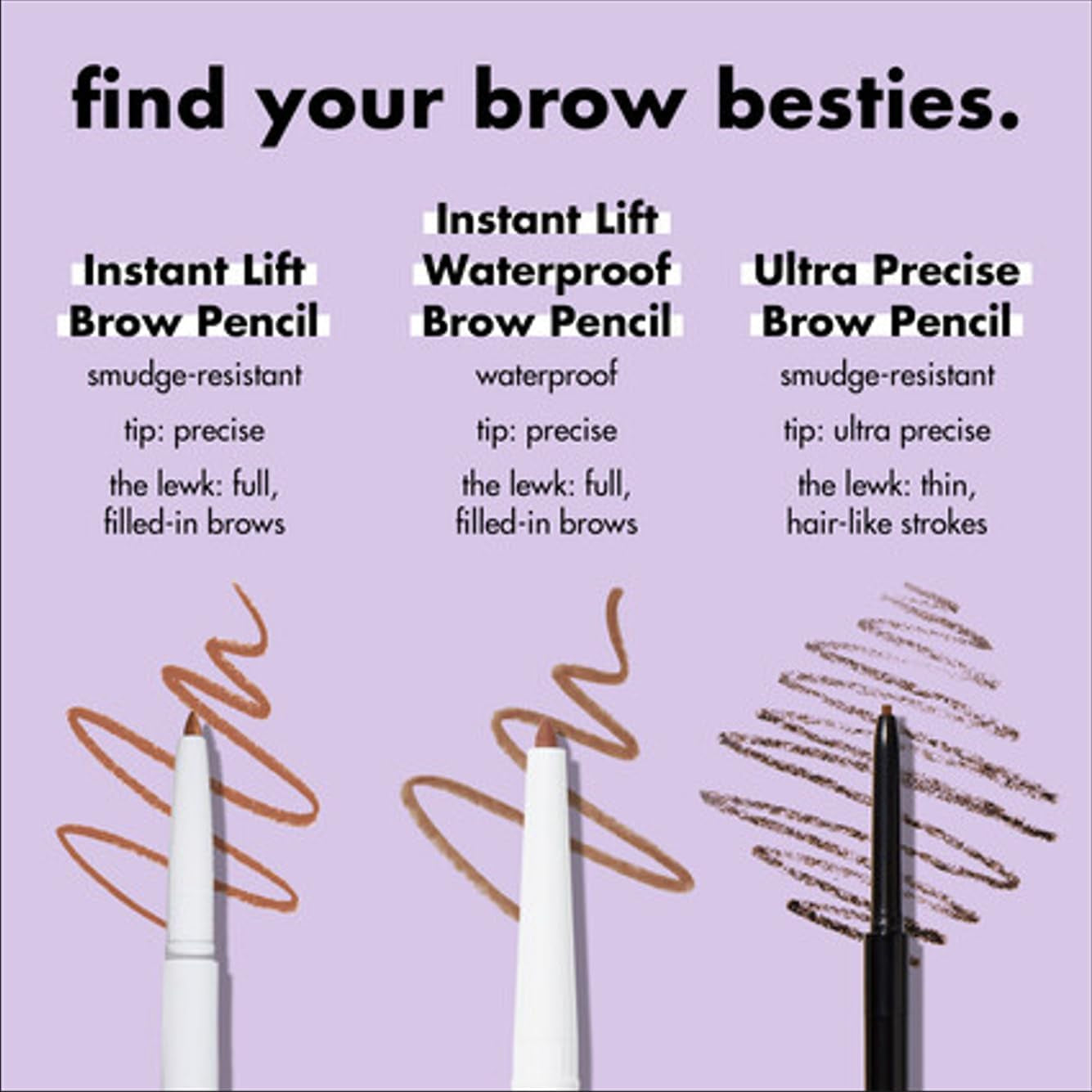 E.L.F. Instant Lift Brow Pencil, Dual-Sided, Precise, Fine Tip, Shapes, Defines, Fills Brows, Contours, Combs, Tames, Neutral Brown, 0.006 Oz
