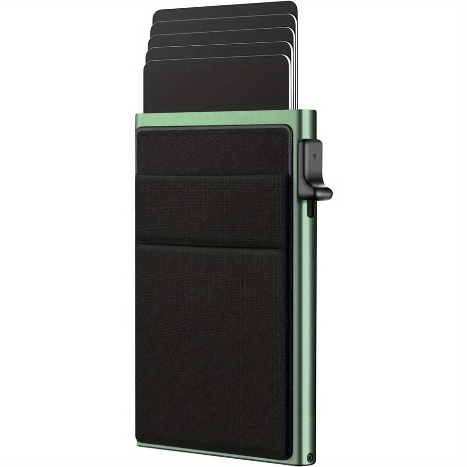 Simple RFID Blocking Aluminum Alloy Credit Card Holder with Money Bag for Men