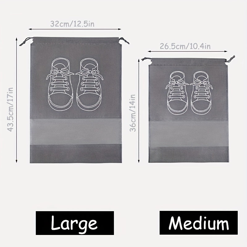 1pc Travel Shoe Storage Bag, Durable Non-woven Fabric, Drawstring Closure, Anti Yellowing, Moisture-proof, Perfect For Travel And Cushioning - Keep Shoes Free From Dust