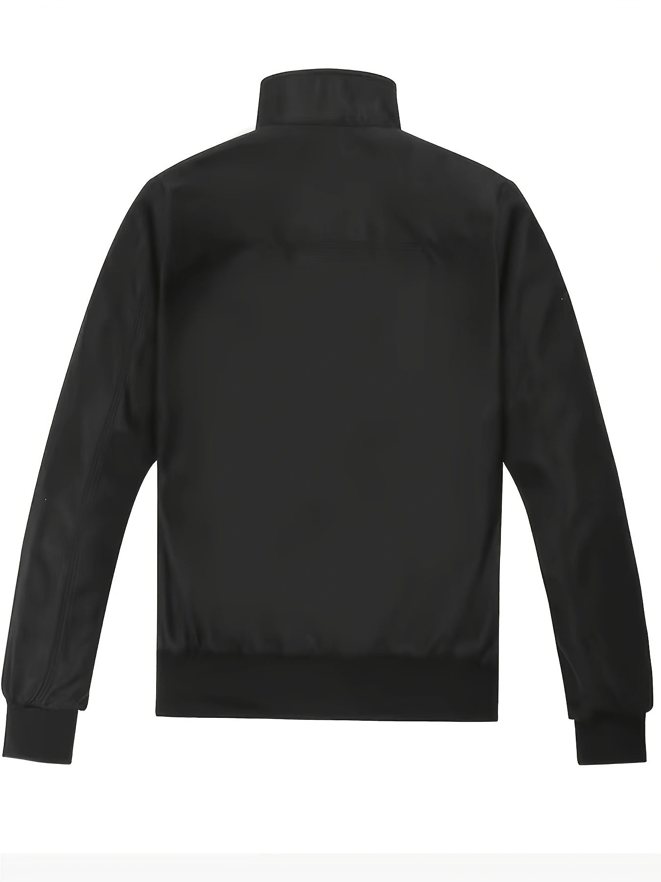 Men's Long Sleeve Zip Up Stand Collar Coat, Business Stand Collar Jacket With Zipper Pockets, Spring Autumn Men's Clothing