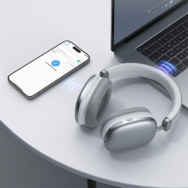 Upgraded Wireless Headphones, Good Sound Quality Wireless Headphones, Lightweight Foldable Earbuds with Built-in Microphone, Compatible with 3.5mm / 0.14in Audio Cable, Suitable for Travel/Work/Laptop/PC/Mobile Phone Stereo,