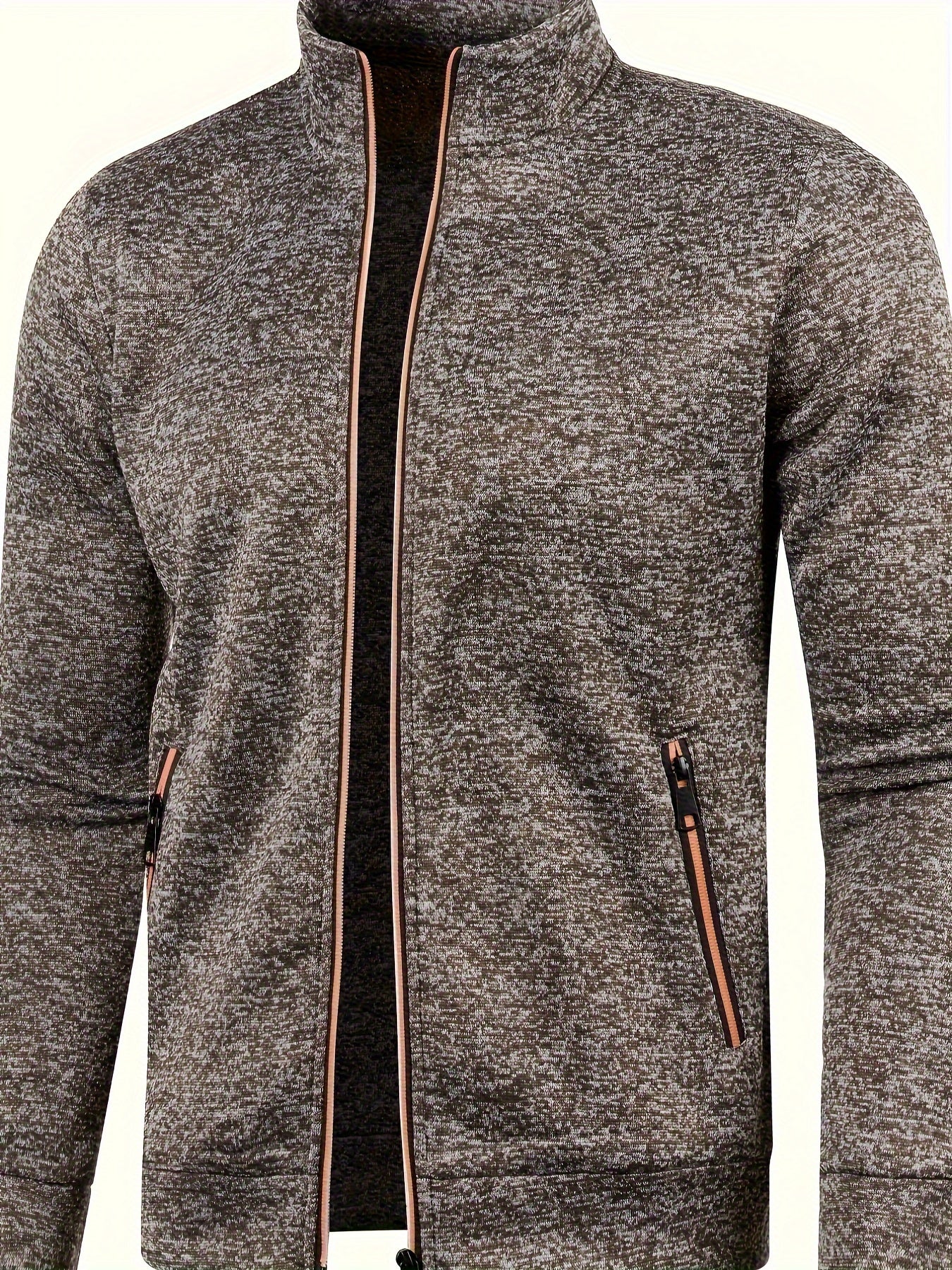 Elegant Mid Stretch Cardigan, Men's Casual Full Zip Up Cardigan Sweater Coat For Fall Winter