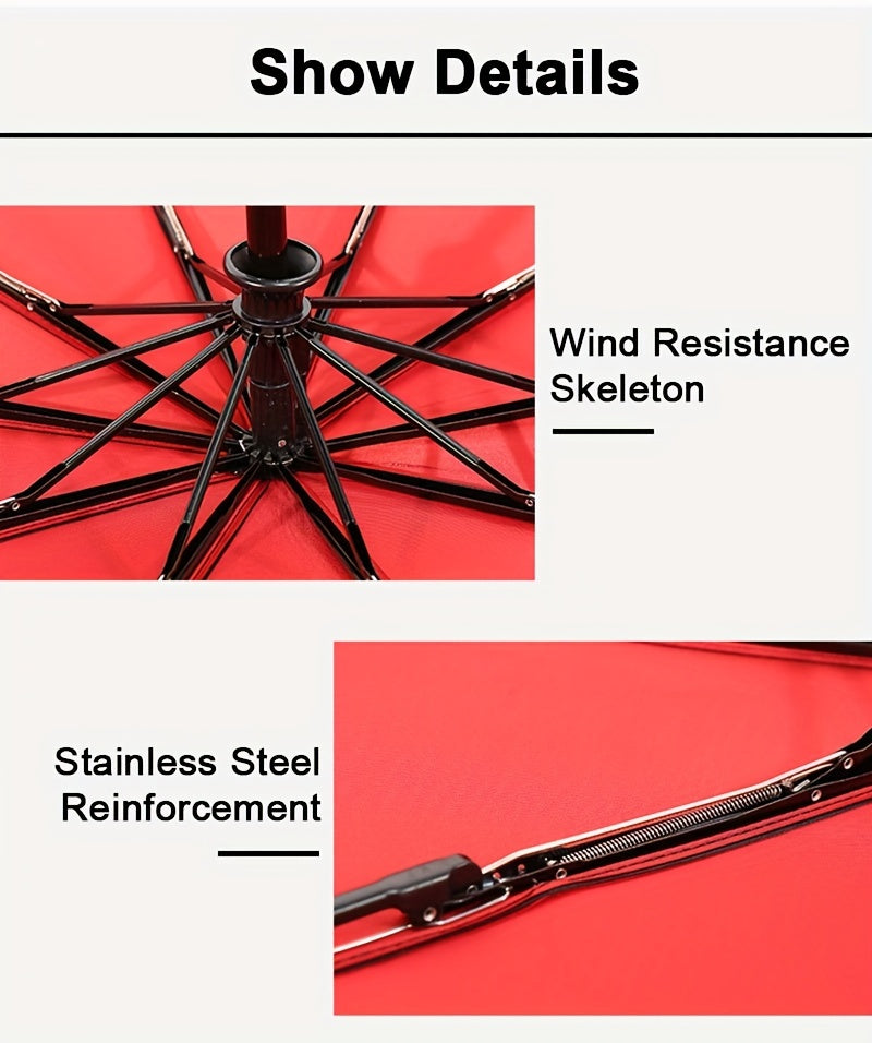 Automatic Open/Close, Windproof Tri-Fold Umbrella - Durable, Thickened Canopy for Enhanced Rain Protection, Ideal for Business Use, Automatic Folding Umbrella