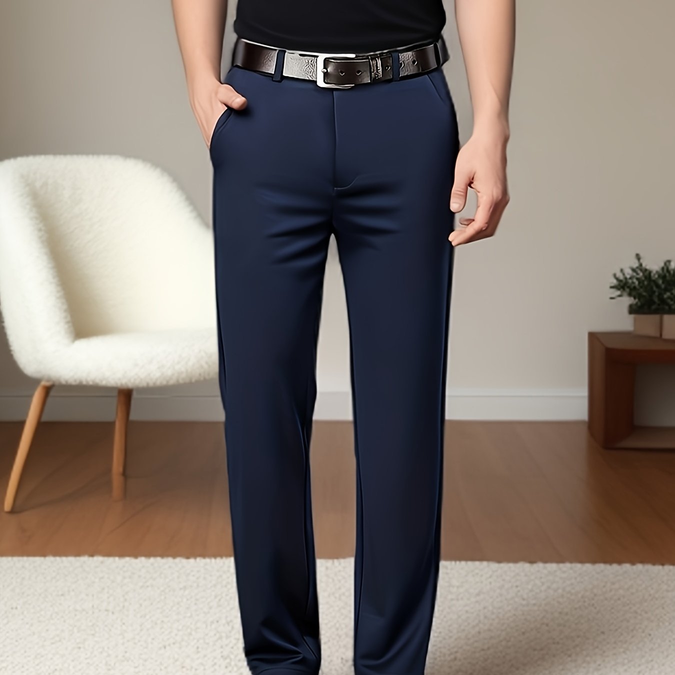 Classic Men'S Dress Pants, Solid Color Trousers for Spring And Summer Business Occasions, Featuring a Timeless Luxurious Style, Y90.