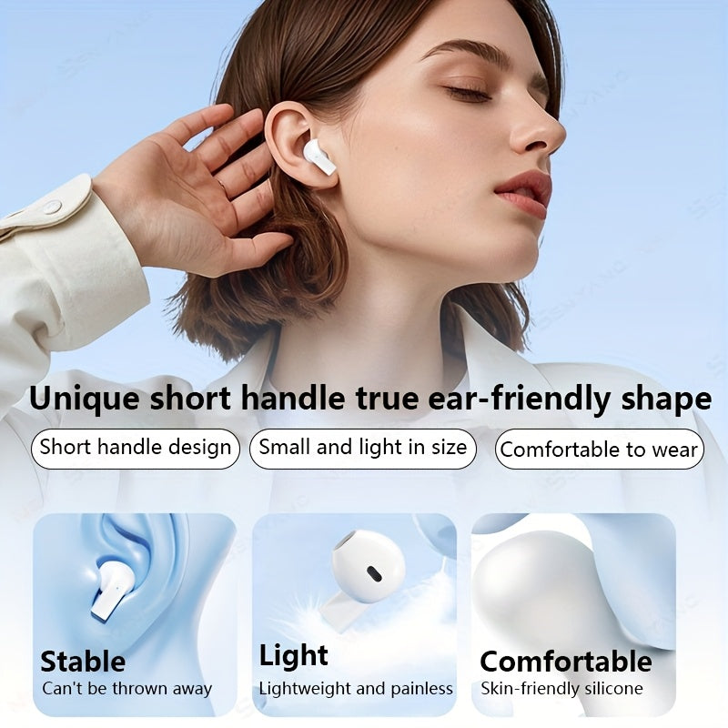 New Style True Wireless 13.46 cm-ear couple mini headset music TWS video Earbuds HIFI Dolby bass Stereo HD calling Earphones for Android for iPhone Cellphone gaming Earpieces smart headphones