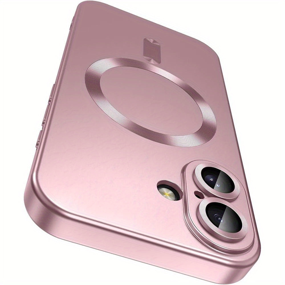 Luxury Metallic Paint Soft TPU Case for iPhone 16 16 Pro 16 Plus 16 Pro Max Cover with Magnetic for Magsafe Shockproof