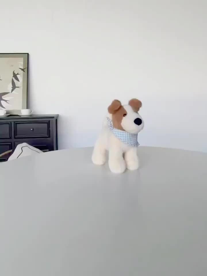 Adorable 18Cm/7.08Inch Plush Dog Toy, a Charming Stuffed Puppy with a Triangle Scarf, Perfect for Cuddling And an Excellent Birthday Gift