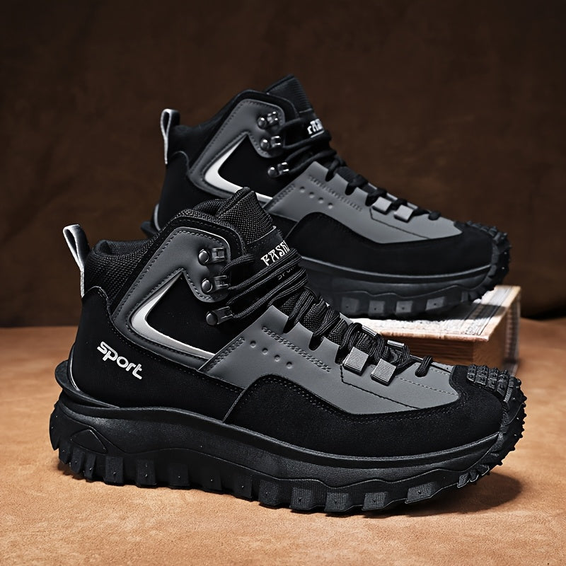 Men's Outdoor Hiking Boots - Breathable PU Upper, Thick Sole, Excellent Traction, Ideal for Mountain Climbing and Trekking | Military Boots | Camping Gear