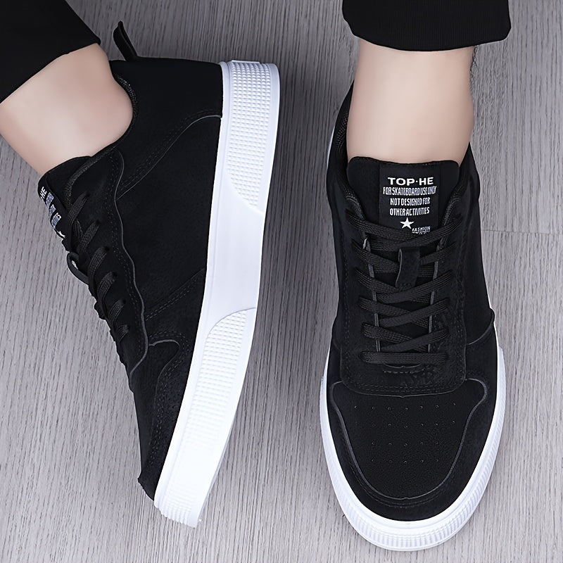 Men's Plus Size Breathable Casual Sneakers - Versatile All-Season Green Skate Shoes with Soft PU/PVC Sole, Lace-Up, Round Toe Design for Business & Social Events