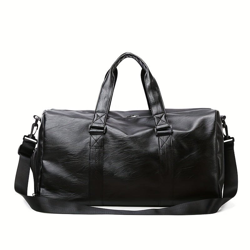 Large Capacity Lightweight Durable Business Travel Bag - Black Polyester Gym Duffel with Adjustable Shoulder Straps & Zipper Closure for Commuting, Weekend Trips, Daily Commute, Commuting Essentials, Minimalist Design, Reinfo