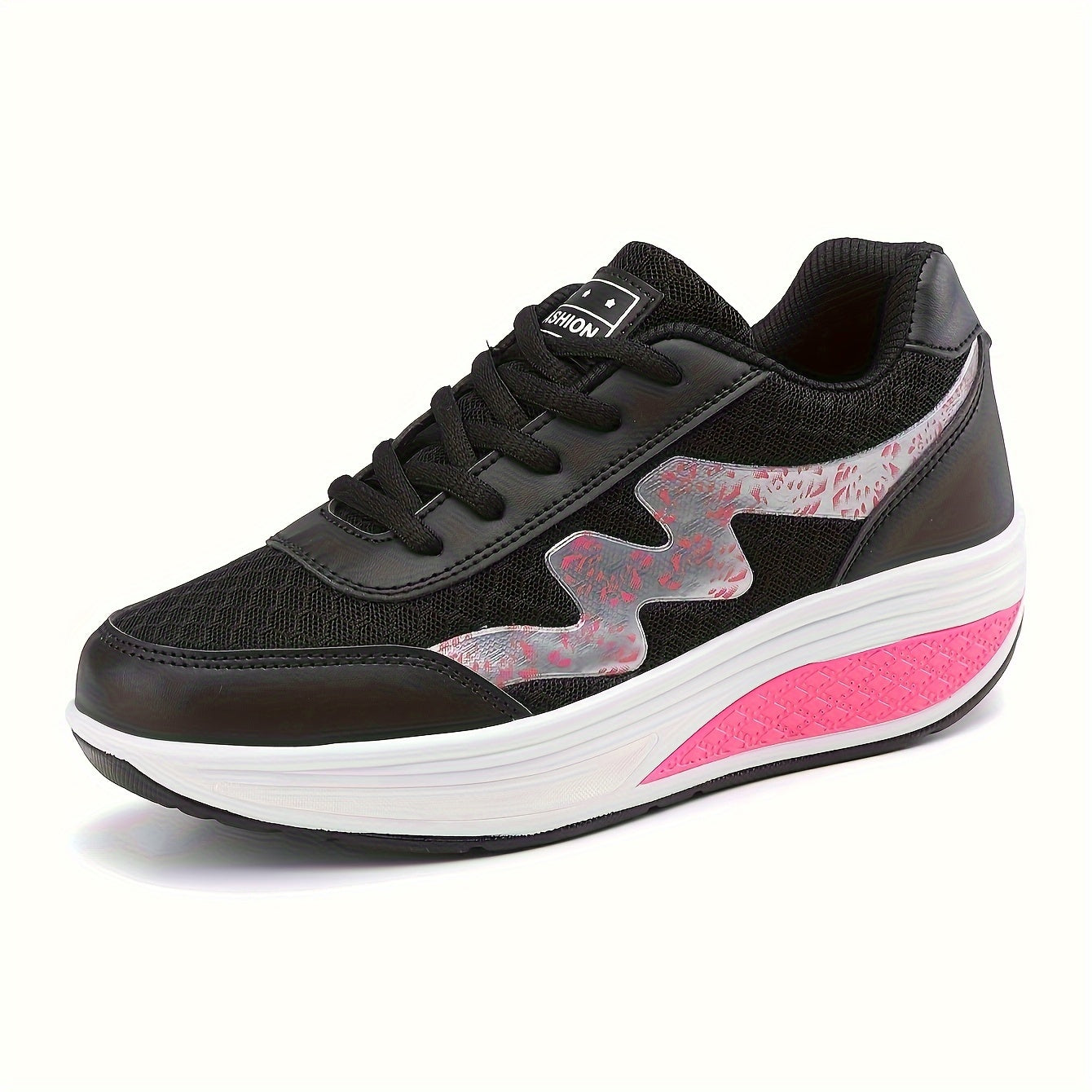 Women's Light Blue Breathable Mesh Sneakers - Air-Cushioned, Thick-Soled Sneakers with Sport Control Lace-Up Design for All Seasons