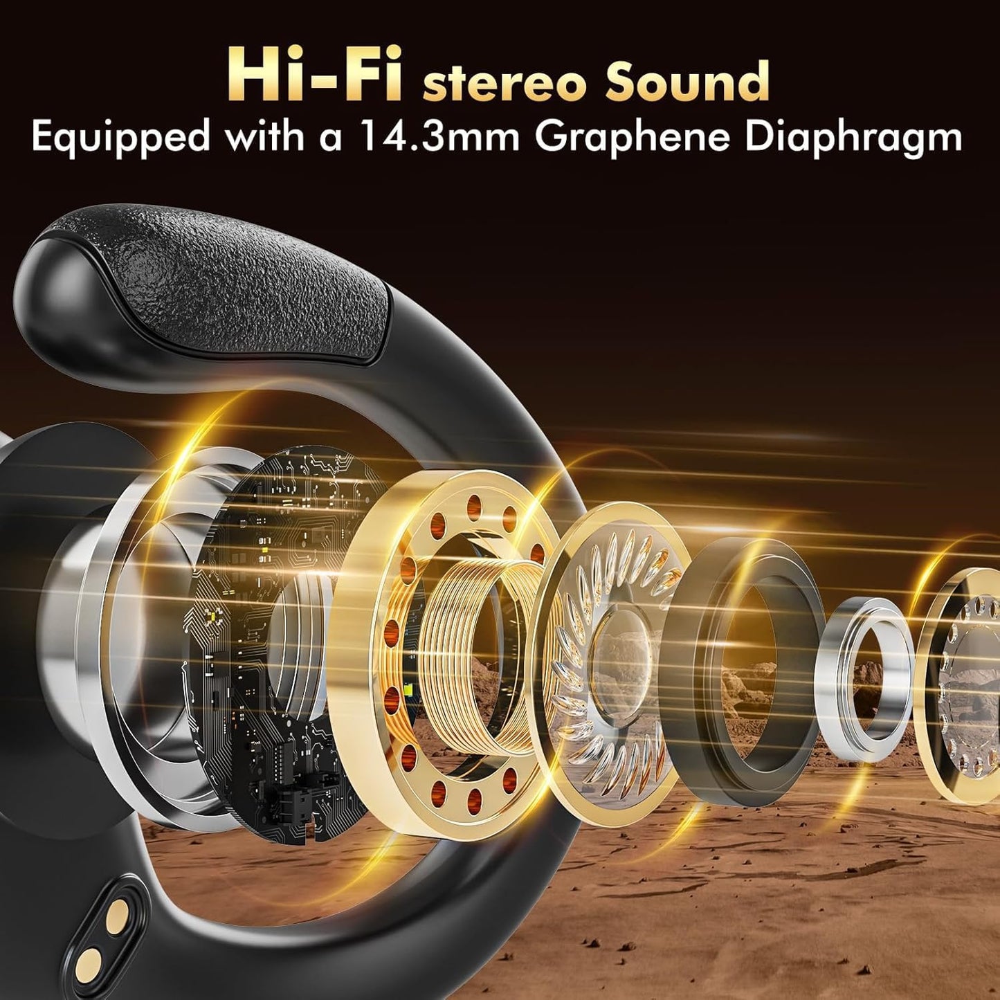 Wireless Earbuds Sport Bluetooth Headphones 5.3, 80Hrs Stereo New Bluetooth Earbuds with HD Mic, Earbuds with Earhooks ENC Noise Canceling Earphones, IP7 Waterproof Headset for Sports/Workout/Running
