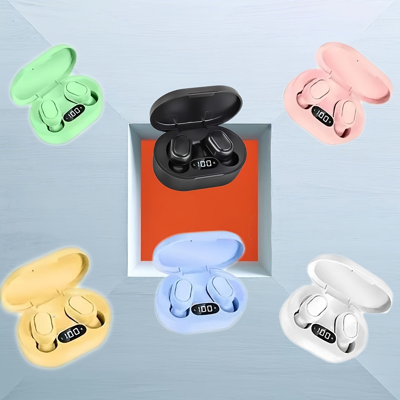 Button-controlled wireless in-ear headphones with LED power display, long battery life and low latency, suitable for daily use, commuting, sports, etc., compatible with multiple devices, first choice for personal use or gift