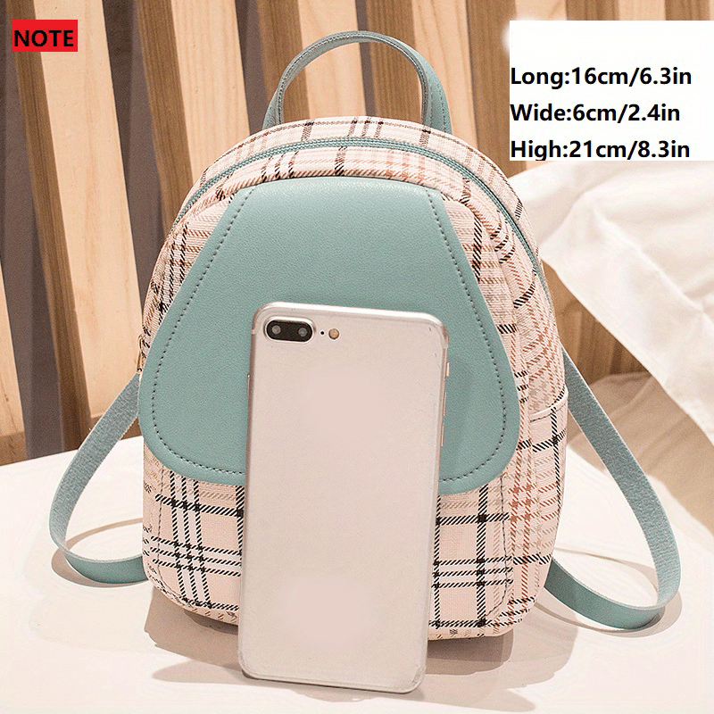 Adjustable Strap Grid Backpack, Cute Backpack, Zipper Casual Shoulder Bag, Card Wallet, Casual Phone Pouch, Leisure Camera Bag, Coin Purse, Key Pouch, Shoulder Bag, Crossbody Bag, Convertible Backpack.