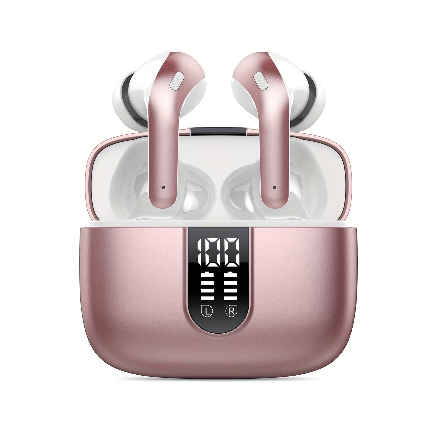Wireless Earbuds with Mic, Earphones With LED Display, In-Ear Headphones With Mini Charging Case, TWS Headset For Men/Women
