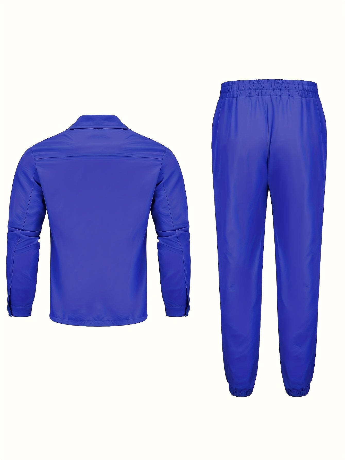 Men'S Casual Polyester Suit Set, Solid Color, Non-Stretch, Regular Fit, with Lapel Collar, Pocket Details, for Hiking, Daily Wear, and Special Occasions, Spring/Fall, Fall/Winter