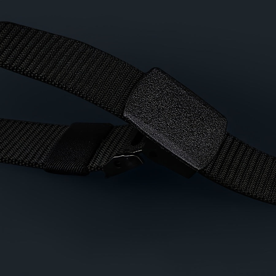 Nylon Belt with Smooth Buckle - Hypoallergenic, Casual Style for Men & Women, Perfect for Jeans & Outdoor Wear