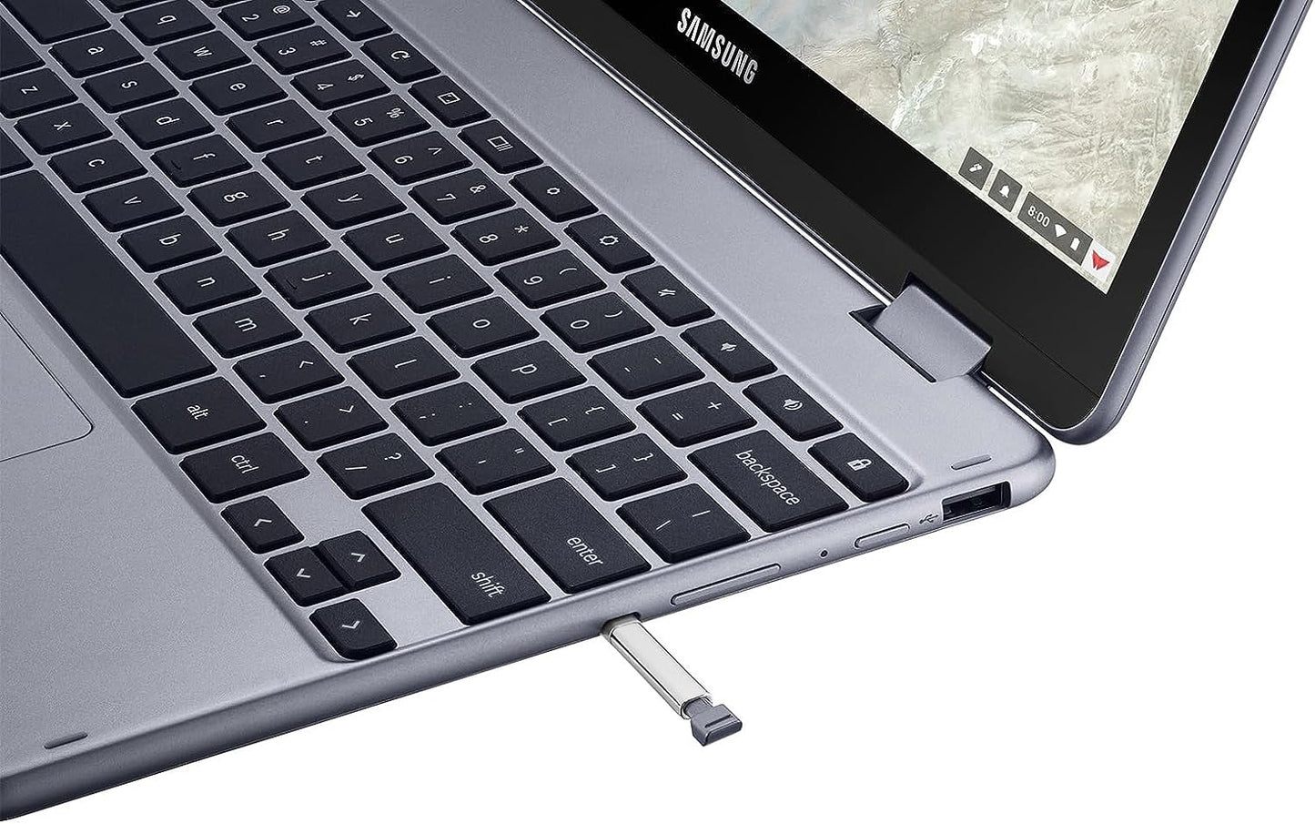 SAMSUNG Chromebook plus V2 360 2-In-1 Laptop W/Dual Webcam (12.2" FHD+ Touchscreen,Intel Celeron 3965Y, 4GB RAM, 128GB (64GB Emmc+64Gb SD Card), Stylus Pen) Home & Education, IST Sdcard, Chrome OS