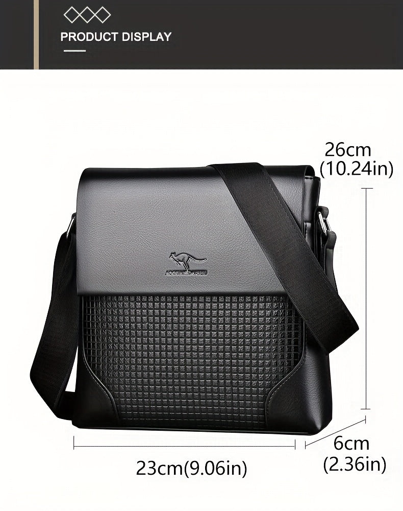 Men'S Stylish Casual Shoulder Crossbody Bag, Small Faux Leather Satchel.