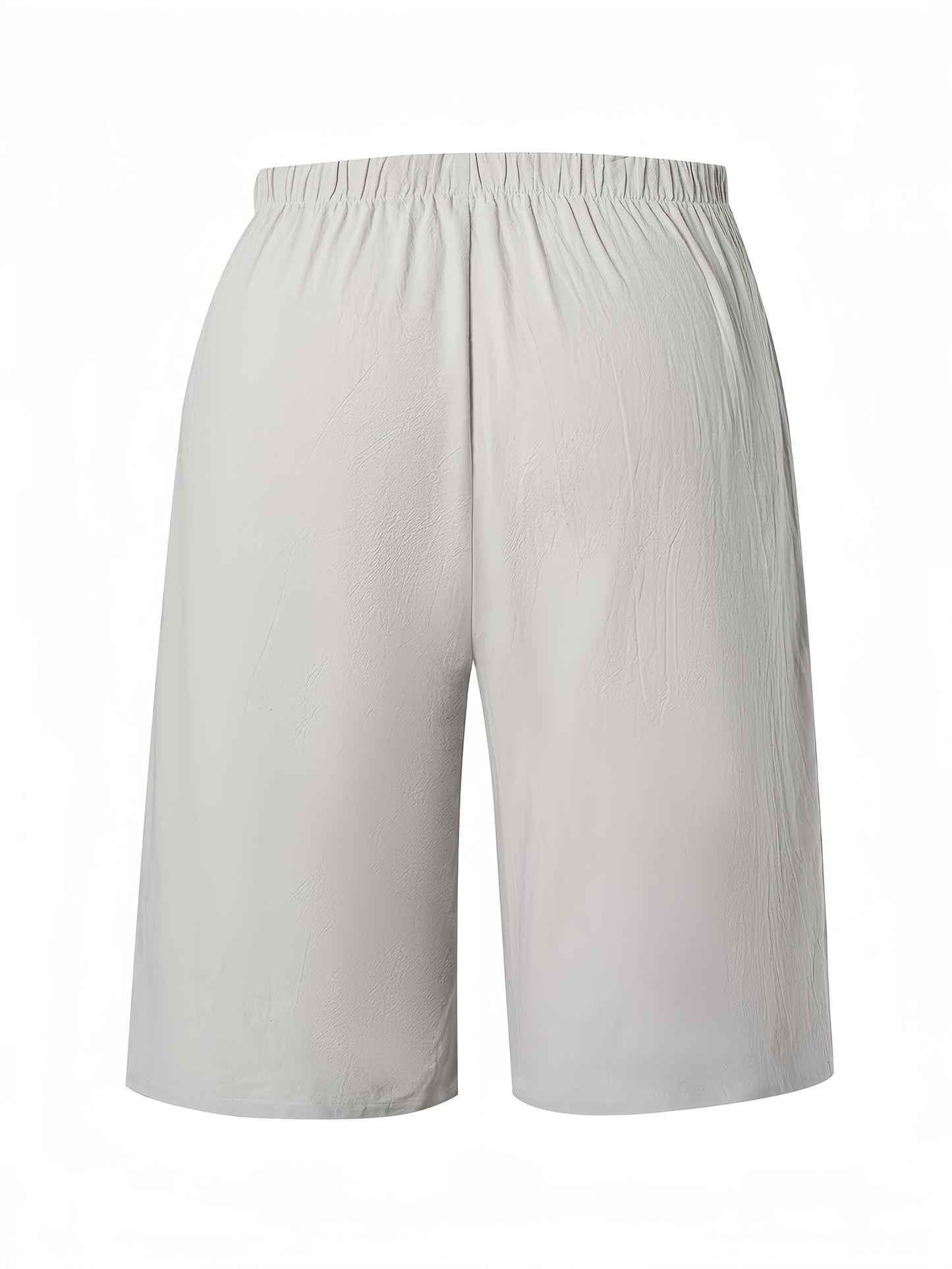 Labelled Women'S Shorts with Faux Drawstring, Solid Color Beach Pants.
