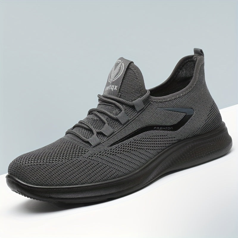 Men's Lightweight Slip-Resistant Casual Sneakers - Breathable Mesh & Fabric Upper, Durable PU Sole, Round Toe Low-Top Design for Hiking, Outdoor, Travel & Daily Wear - All-Season Comfort, Hiking Shoes, Outdoor Footwear, Sleek