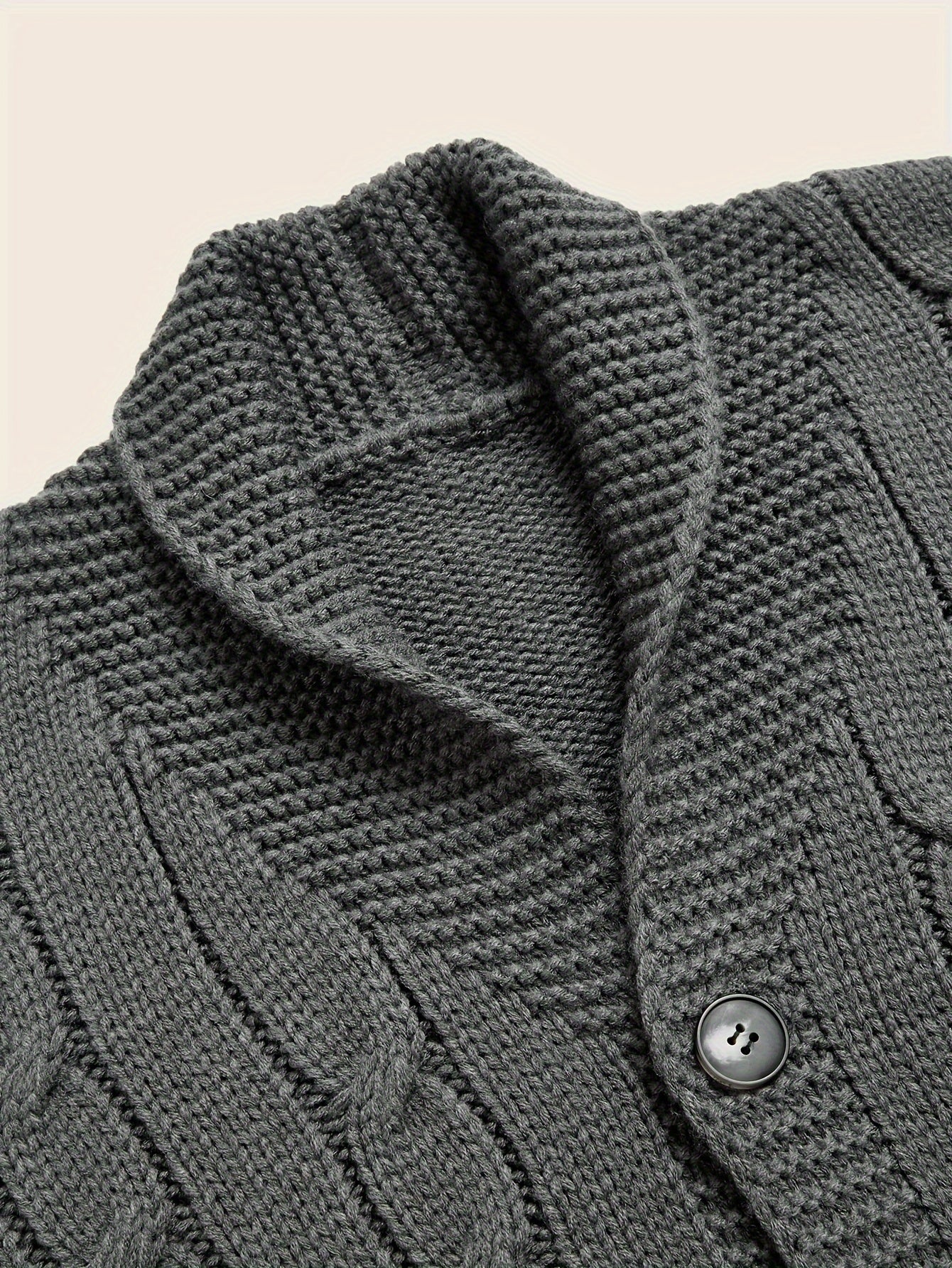 Men's Casual Knit Cardigan | Olive Green Acrylic Sweater | V-Neck with Button Closure | Textured Cable Knit Design | Machine Washable | Ideal for Autumn/Winter, Knit Sweater