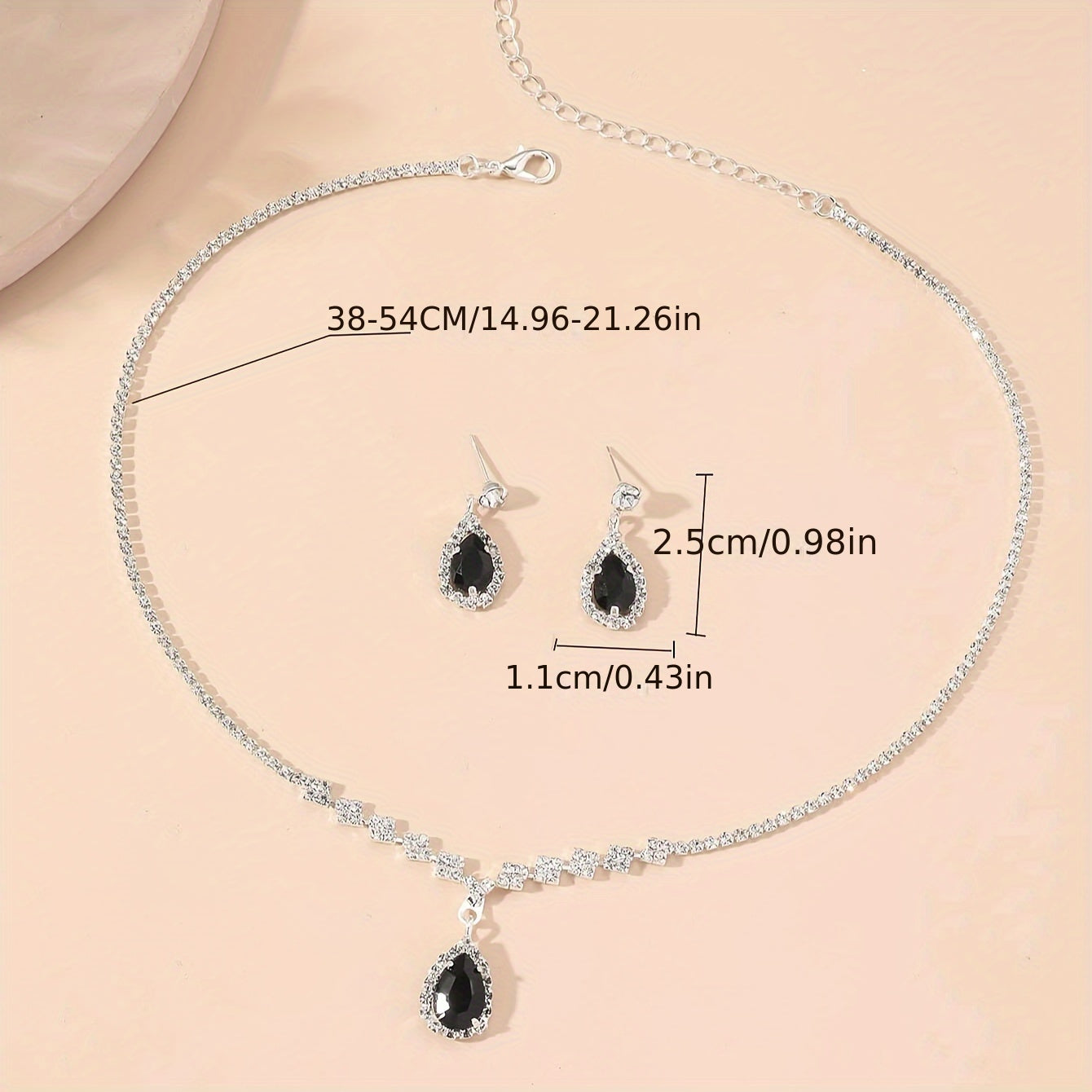 A Set Of Ladies' European And American Trendy Claw Chain With Zirconia Necklace And Earrings Bridal Jewelry Set For Wedding Banquet Party Holiday Gift