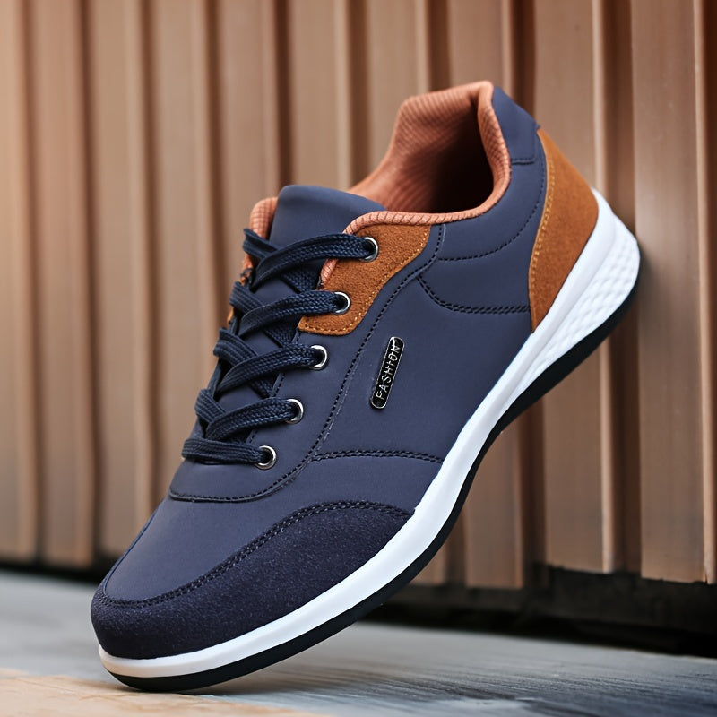 FAYWELLME Unisex Casual Sneakers, Breathable Low Top Lace-up Shoes, Solid Color All-Season Sports Running Shoes with MD Sole, Fabric Inner & Insole, Plain Toe