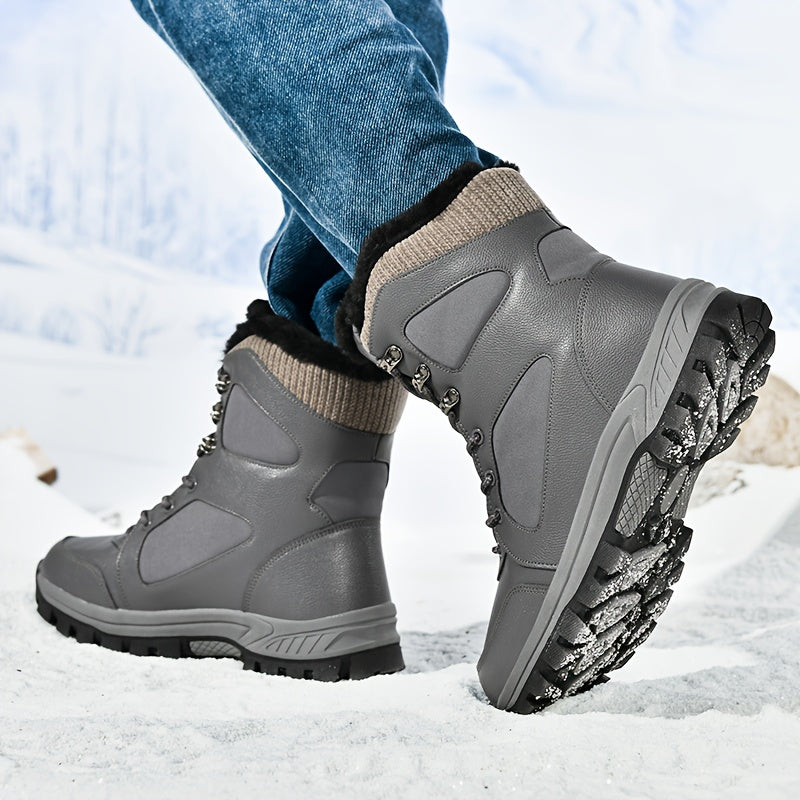Winter Couple Hiking Boots, Women'S Snow Boots with Plush Lining - Non-Slip Rubber Sole, Suitable for Outdoor Activities Such As Mountaineering, Hunting, And Trekking, Hiking Gear for Men, Men'S Snow Boots, Men'S Winter Shoe,