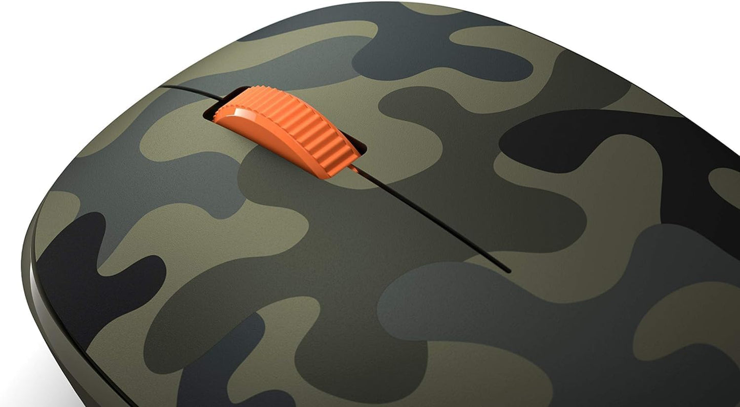 Microsoft Wireless Bluetooth Mouse Comfortable Design for Pc/Laptop/Desktop, Right/Left Hand Use, 3-Buttons, Works with Mac/Windows Computers with Cleaning Cloth - Forest Camo, Green