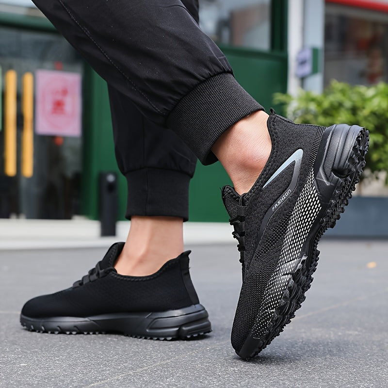 Men'S Breathable Non-Slip Sneakers - Stylish Low Top Lace-Up Casual Shoes for Spring/Summer Outdoor Activities, Jogging & Park Workouts, Breathable Fabric Upper, Comfortable Walking Shoes | Stylish Casual Shoes | Breathable F