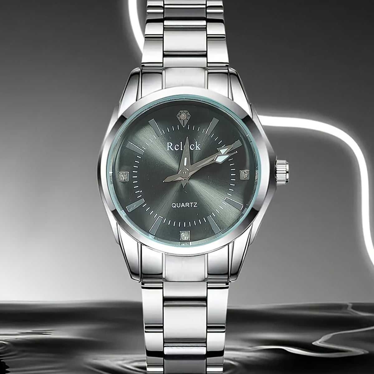 1pc Fashionable Women's Quartz Watch, Round Analog Display, Shock-Resistant Alloy Case & Band, Non, Button Battery - Elegant Timepiece