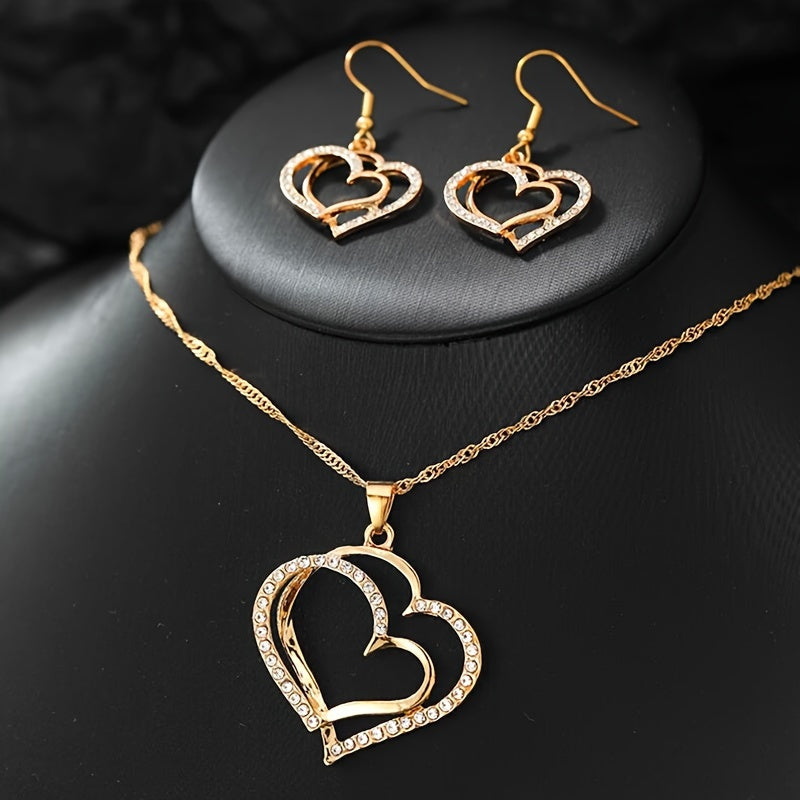 3 հատ Կրկնակի Love Peach Heart կանացի հանդերձանքի հավաքածու