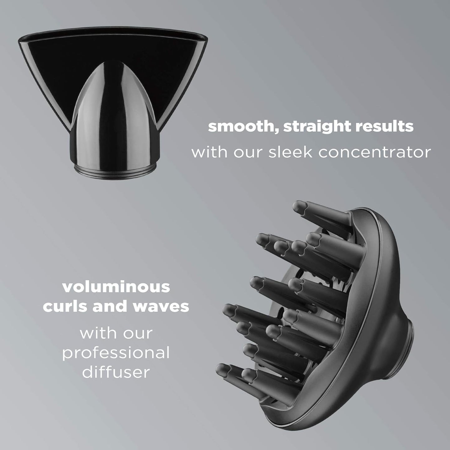 INFINITIPRO by CONAIR Hair Dryer with Diffuser | AC Motor Pro Hair Dryer with Ceramic Technology | Includes Diffuser and Concentrator | Black | Packaging May Vary