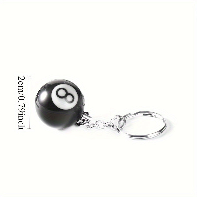 1pc Black No. 8 Billiard Cue Ball Keychain - Ideal Gift for Pool Players, Durable Metal with Secure Clasp, Perfect Souvenir for Billiards Enthusiasts & Club Members