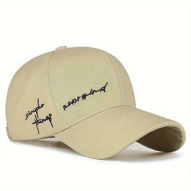 Trendy 4-Season Duckbill Baseball Cap With Embroidery, Adjustable Sun Protection For Women