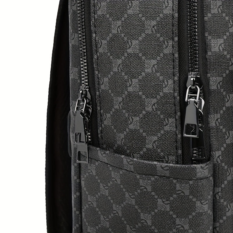 Men's Business Casual Commuter Backpack - Multi-Pocket Convertible Shoulder Bag with Suitcase Attachment, Sleek Minimalist Design for Work Travel Daily Use, Travel Bag