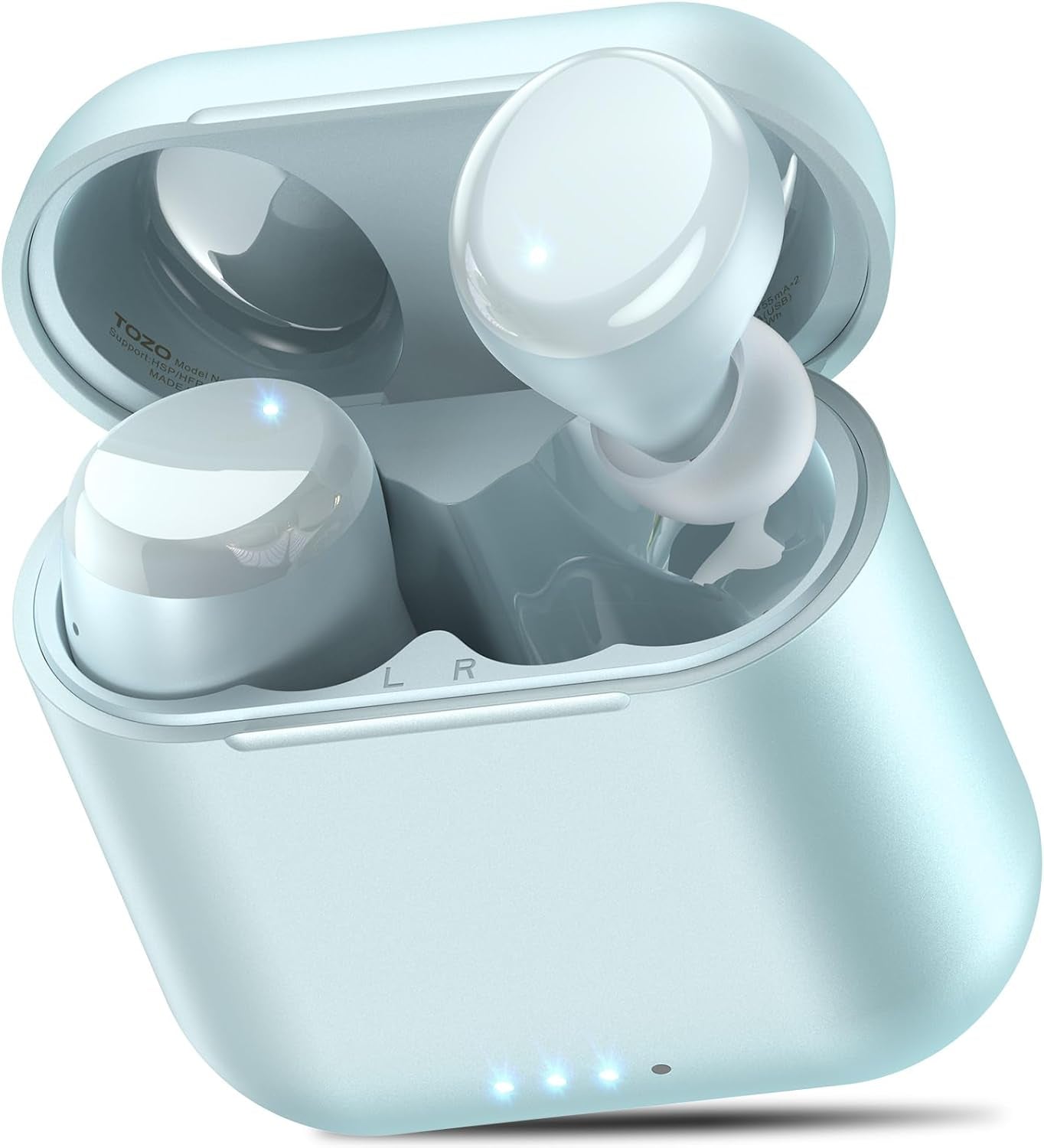 TOZO T6 True Wireless Earbuds Bluetooth 5.3 Headphones 45H Long Playtime, Wireless Charging Case, IPX8 Waterproof Stereo Earphones, Built-In Mic Calls, Headset Premium Deep Bass 32 Preset Eqs via APP