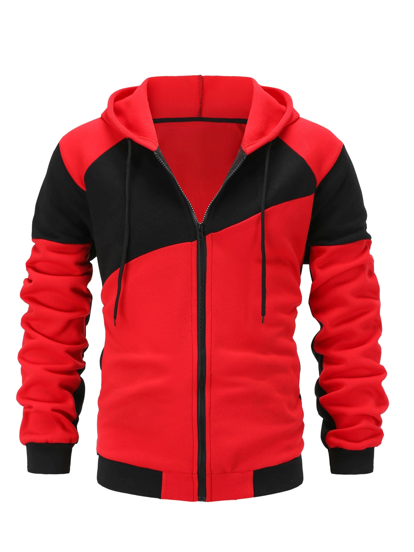 New Autumn and Winter Men's Zipper Design Hoodie Suit Fleece Hoodie Men's Casual Sports Suit