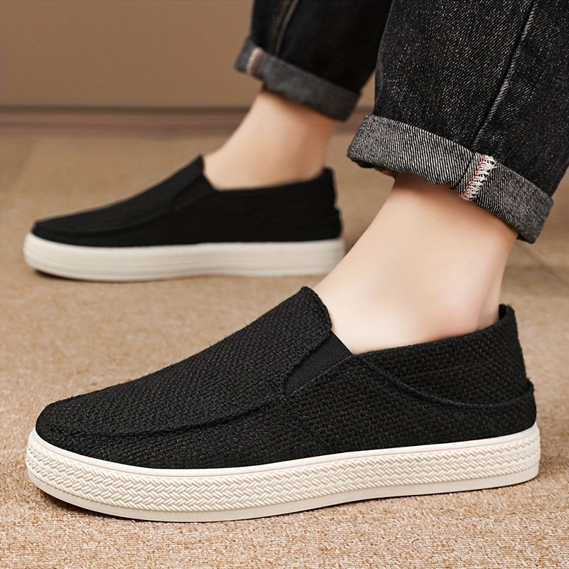 Men'S Summer Slip-On Casual Shoes - Lightweight Breathable Fabric Upper, Cushioned EVA Insole Durable TPU Sole for Outdoor Travel, Parties, Hiking, Walking - Beige, Party Footwear, Minimalist Design, Comfortable Fit