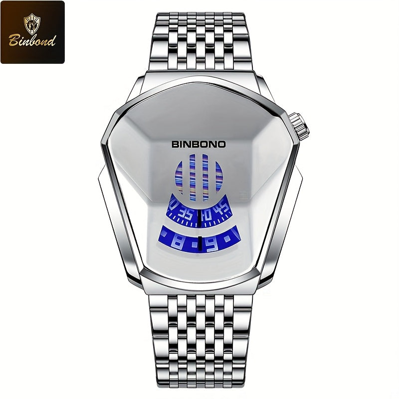 BINBOND Men's Quartz Business Watch Stainless Steel Strap