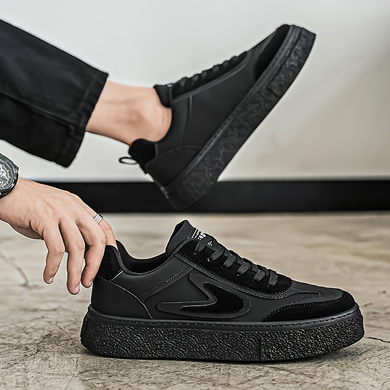 Men's Fashion Sneakers - Casual Lace-Up, All-Season Grip Shoes with Durable PU & EVA Material, Movement Style, Leisure Style, Four Seasons
