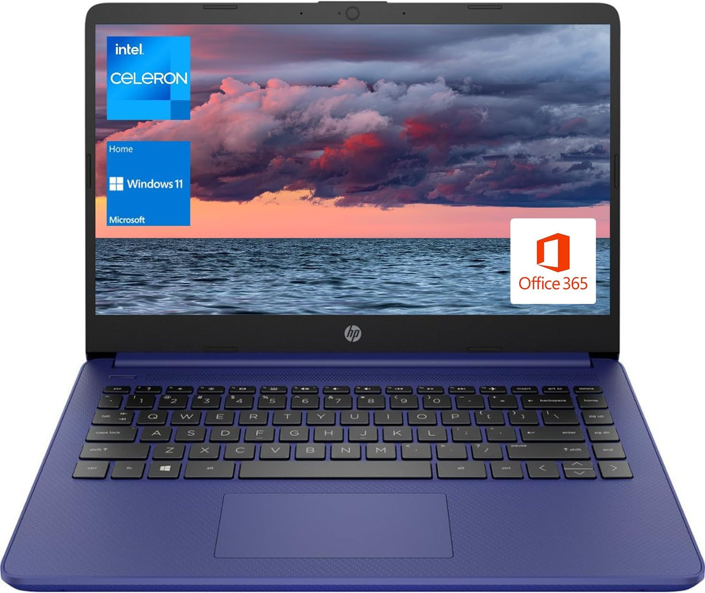 HP Portable Laptop, Student and Business, 14" HD Display, Intel Quad-Core N4120, 8GB DDR4 RAM, 64GB Emmc, 1 Year Office 365, Webcam, RJ-45, HDMI, Wi-Fi, Windows 11 Home, Silver