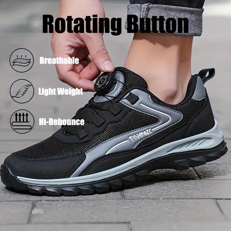 Men'S Lightweight Breathable Outdoor Walking Shoes - Low-Top Comfortable Sneakers with EVA Cushioning, Fabric Upper Sole for Hiking, Jogging, Casual Wear - Black/White Striped Design, Hiking Shoes, Jogging Footwear, Stylish