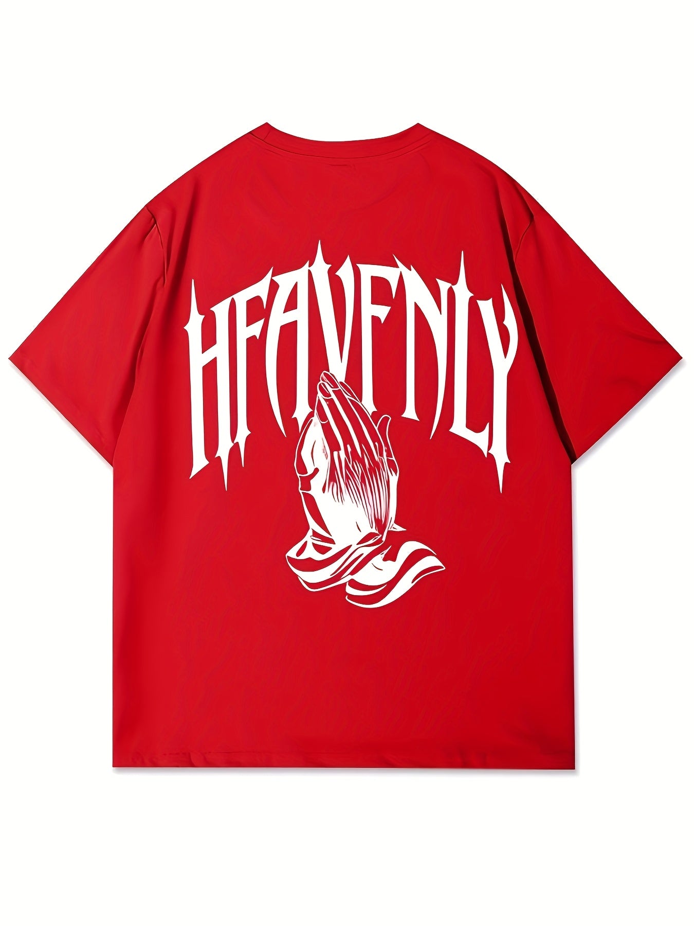 Set of 4 Men'S Graphic T-Shirts - Featuring Designs Like 'Heavenly', Casual Round Neck Short Sleeves Made of Lightweight Polyester, Perfect for Summer Outdoor Wear, a Great Gift for Family.