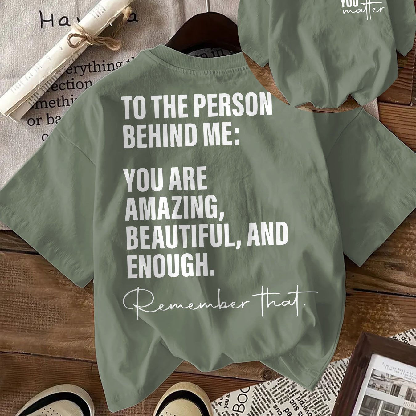 Women's Inspirational Letter Print T-Shirt - Short Sleeve Crew Neck Casual Top with Uplifting Message "You Are Amazing" - Black, Perfect for Spring & Summer, Motivational Clothing | Inspirational Apparel | Knit Construction